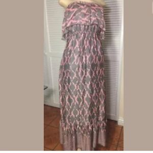 White Owl woman maxi dress size medium pink, gray